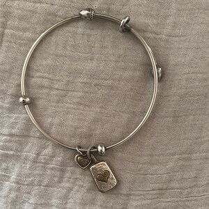 Brighton Silver and Gold Heart Charm I love u mom bracelet